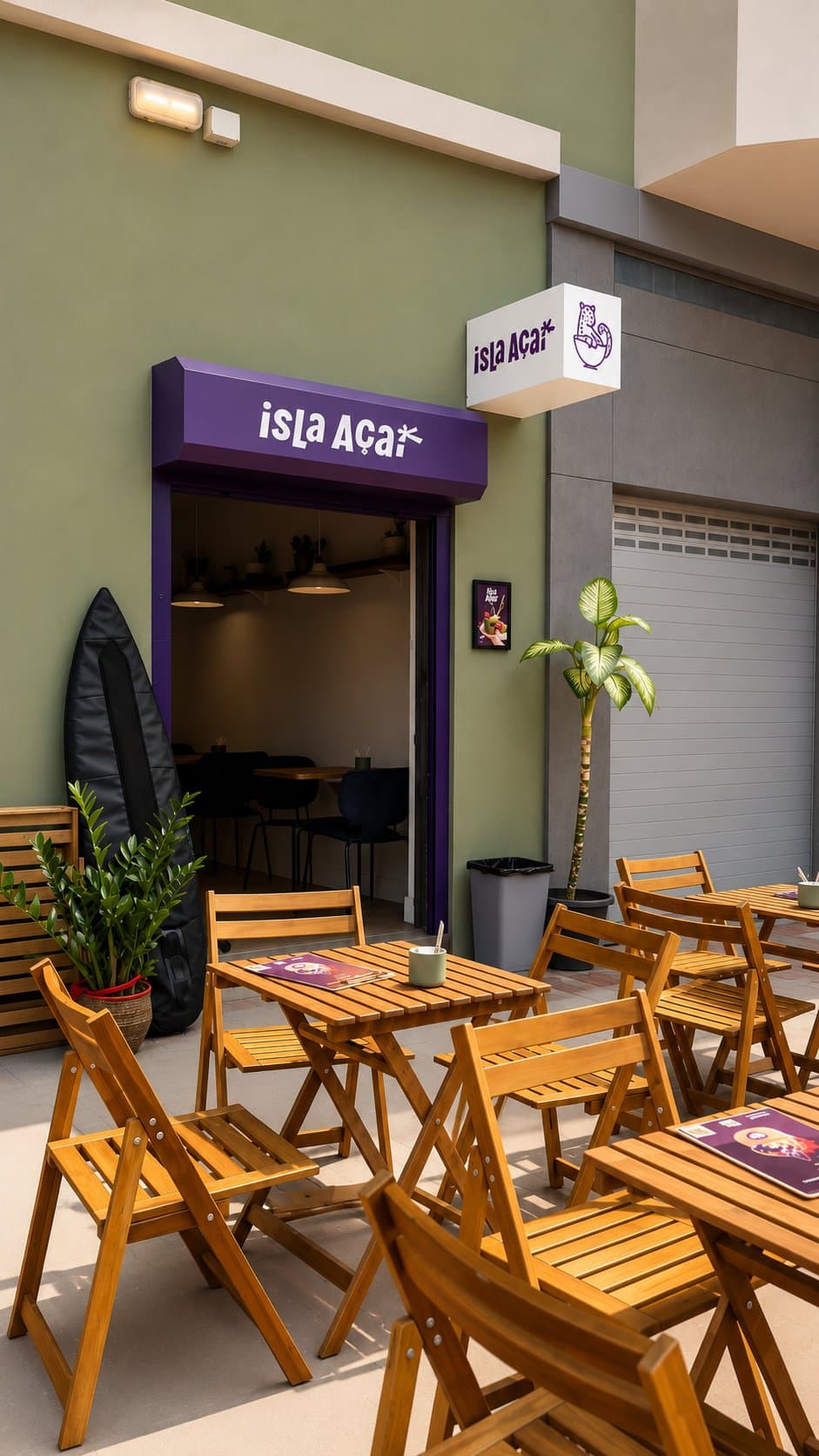 Fachada y terraza de Isla Açaí en Guanarteme